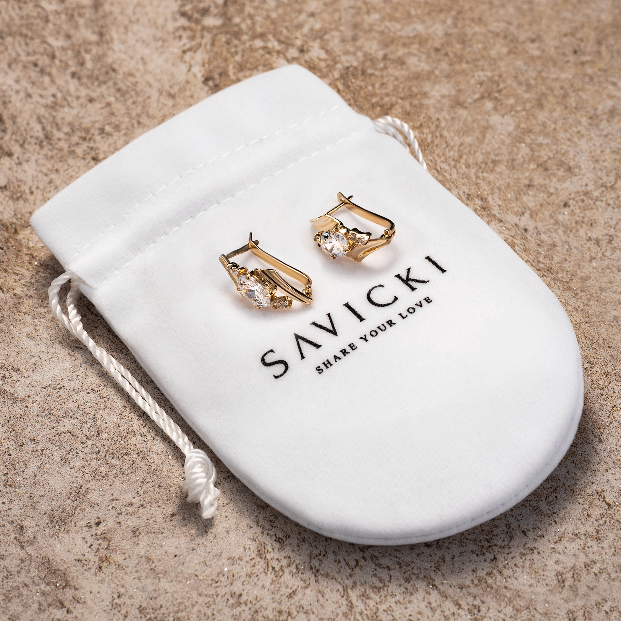 Ohrringe Savicki: Gold, Zirkonia - 3