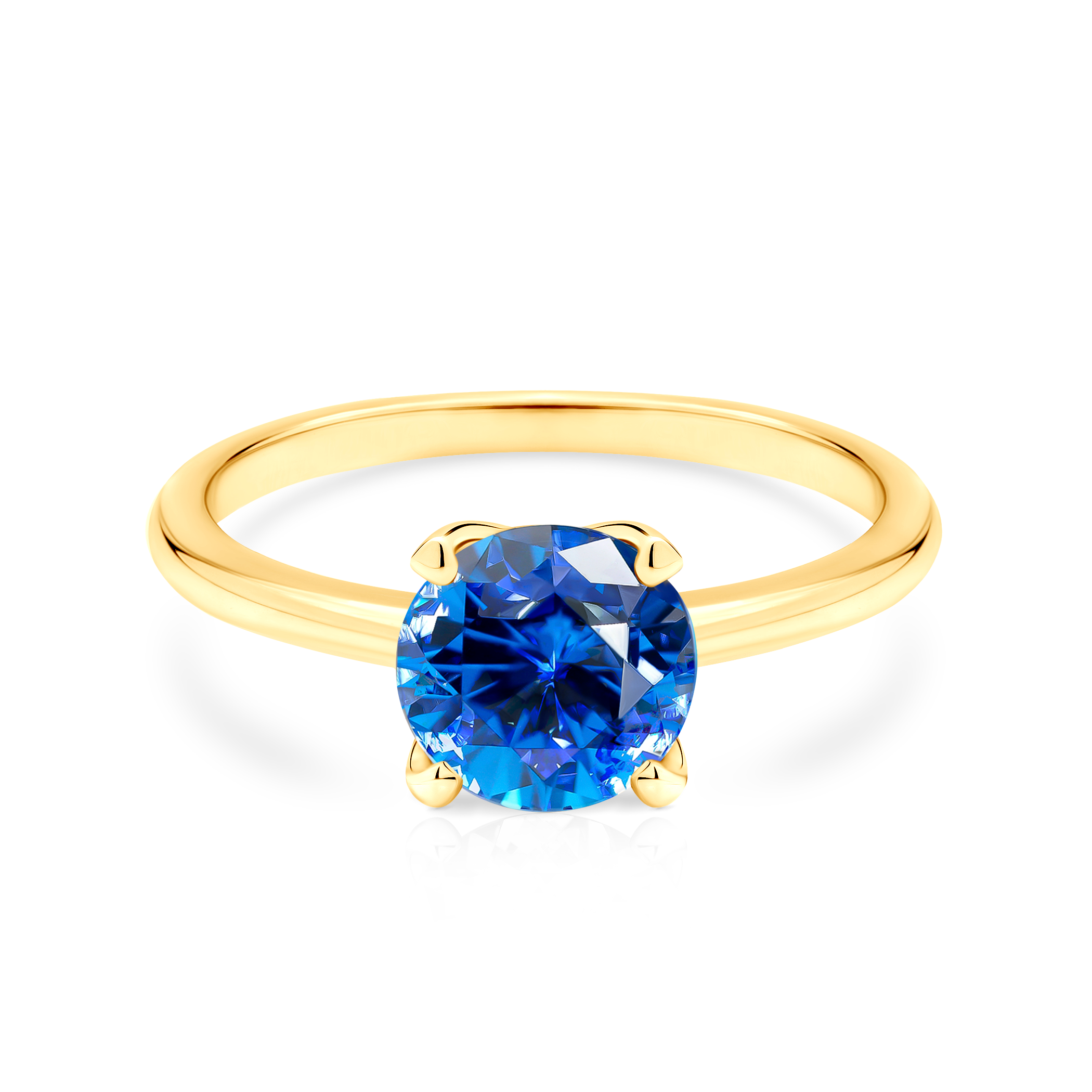 Zásnubný prsteň SAVICKI: žlté zlato, modrý zafír