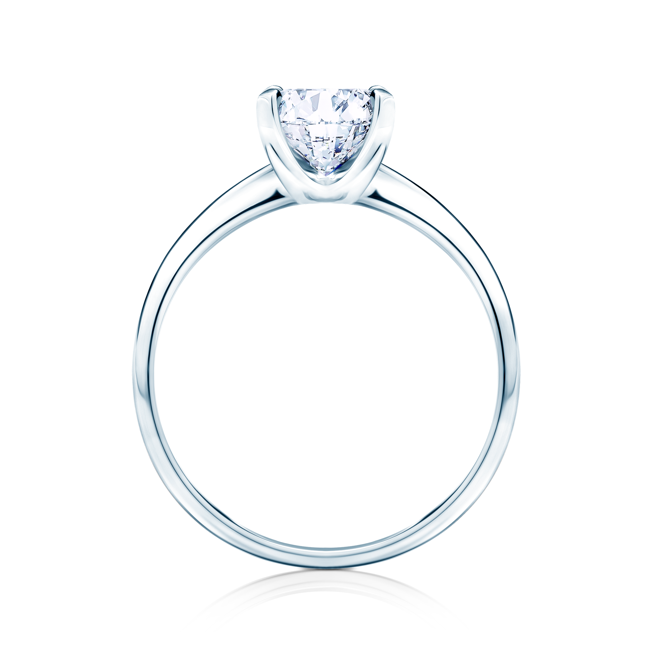 Verlobungsring Savicki: Weißgold, Weißer Saphir