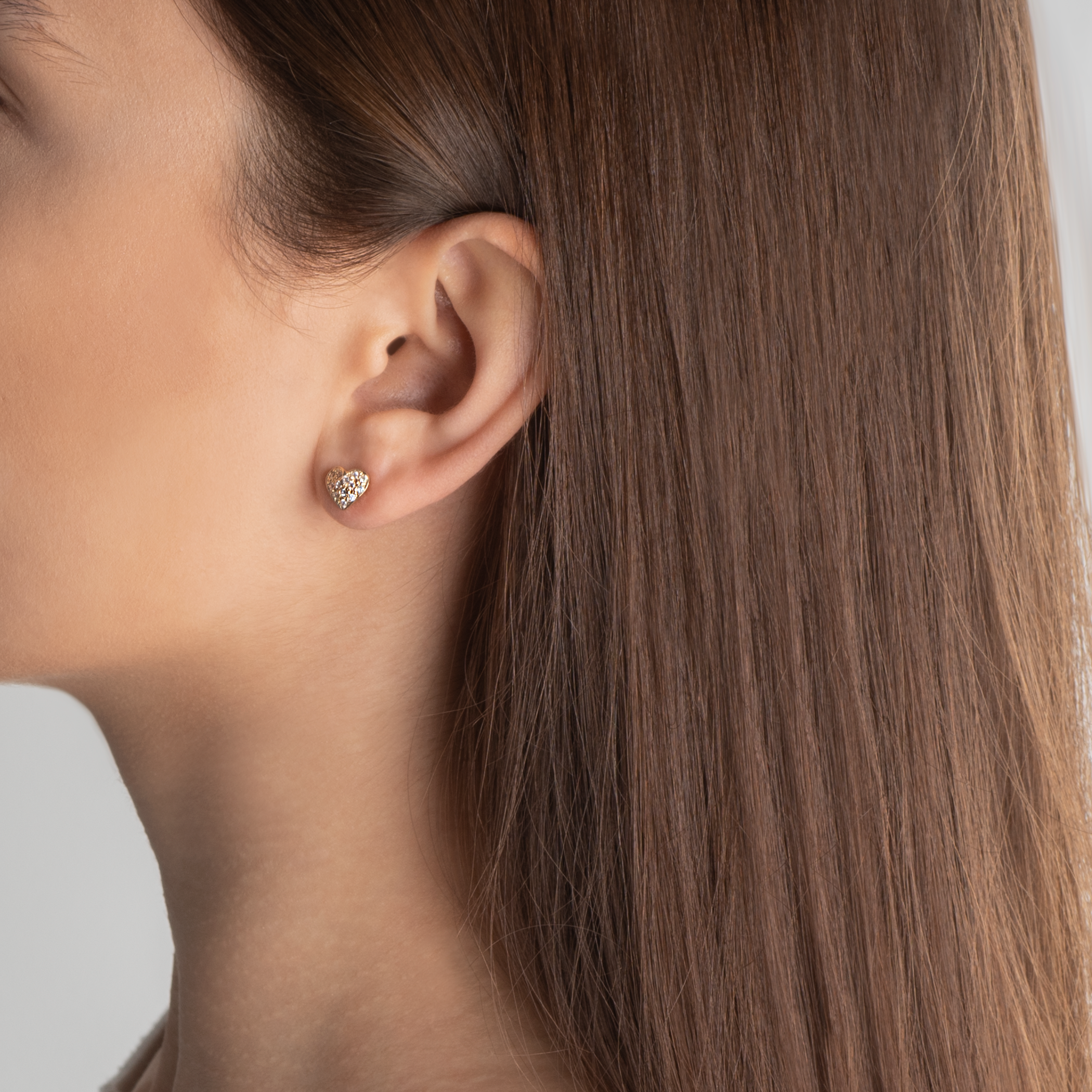 Kolczyki serduszka Savicki: złote, cyrkonie - 4