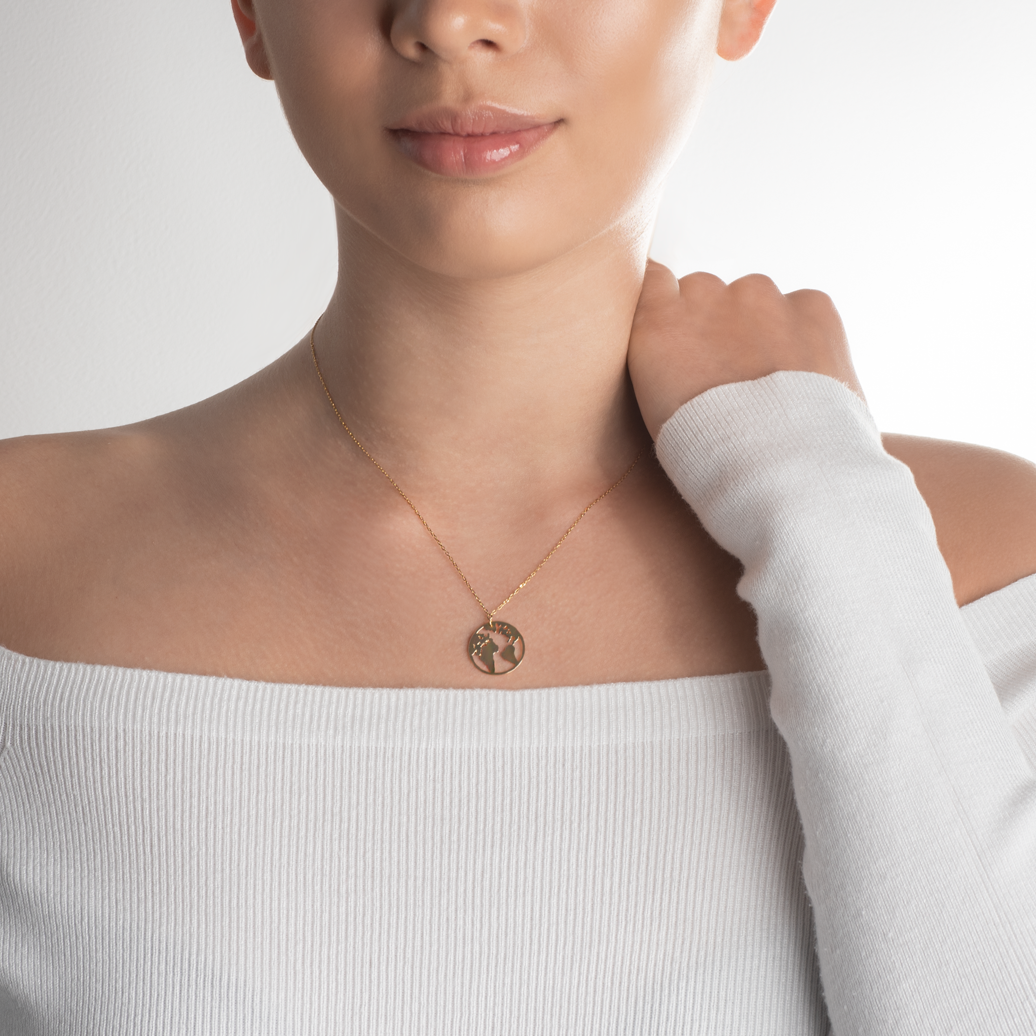 Naszyjnik kula ziemska Savicki: złoty - 4