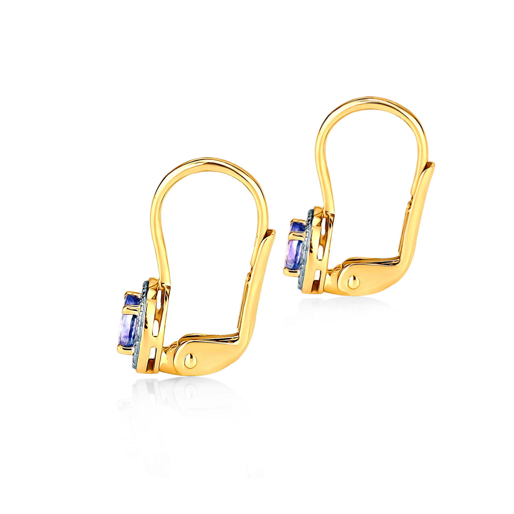 Kolczyki Savicki: złote, diamenty, tanzanity - 3