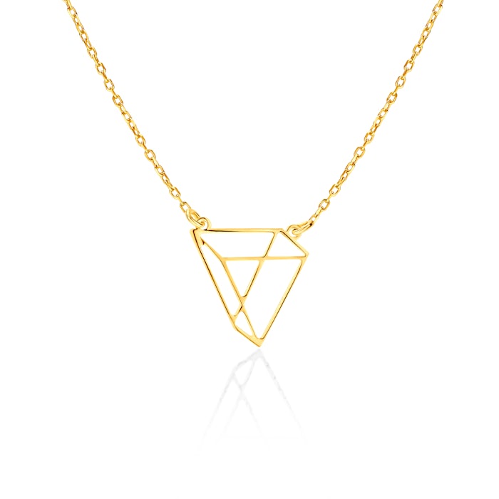 Necklace origami Triangle Savicki: gold-plated silver
