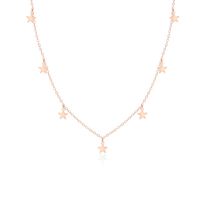 Naszyjnik choker z gwiazdkami Savicki: srebrny pozłacany