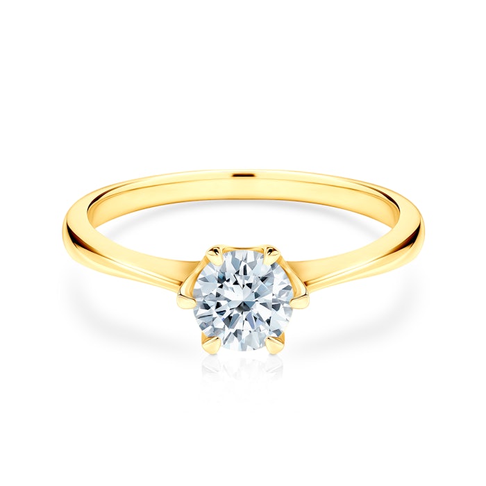 Zásnubný prsteň SAVICKI: žlté zlato, diamant
