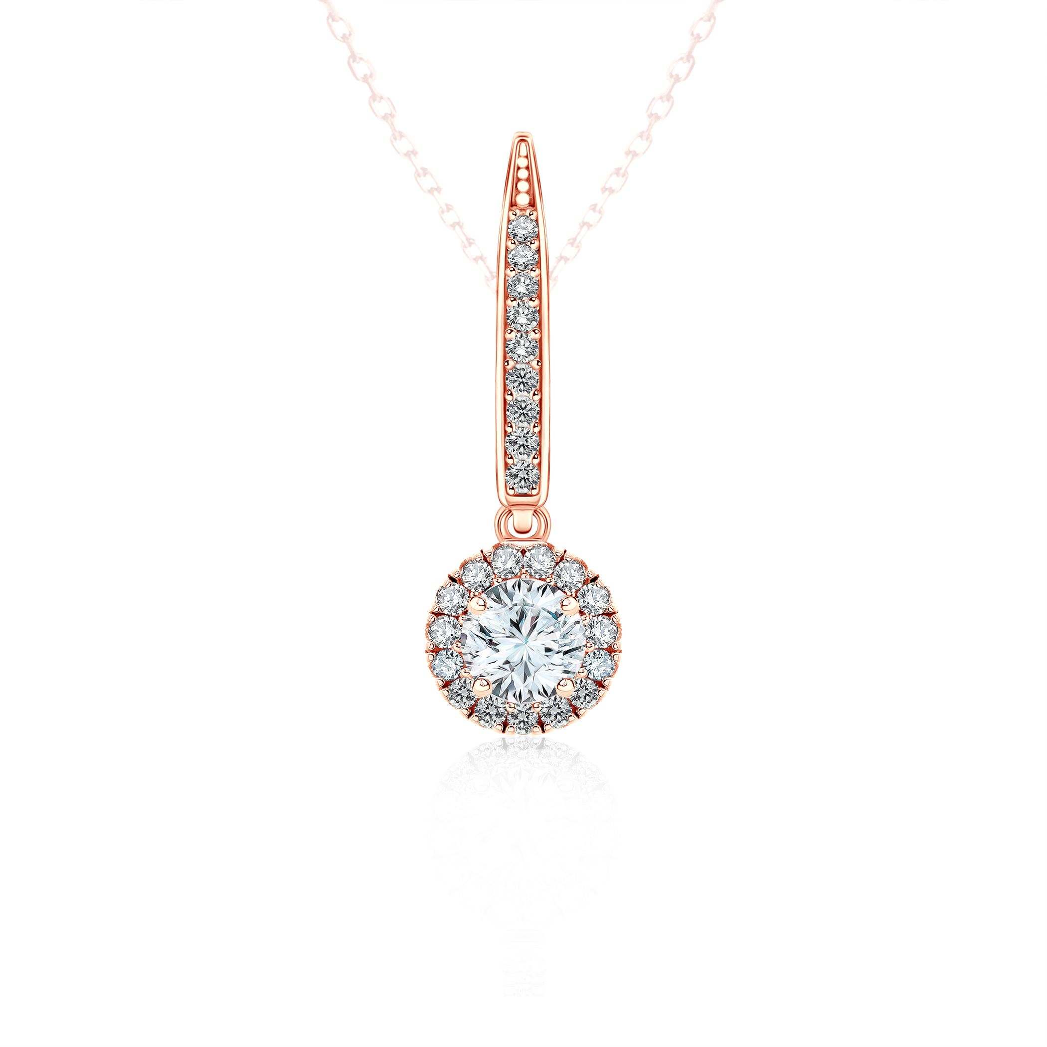 Zawieszki This is Love: różowe złoto, biały szafir, diamenty