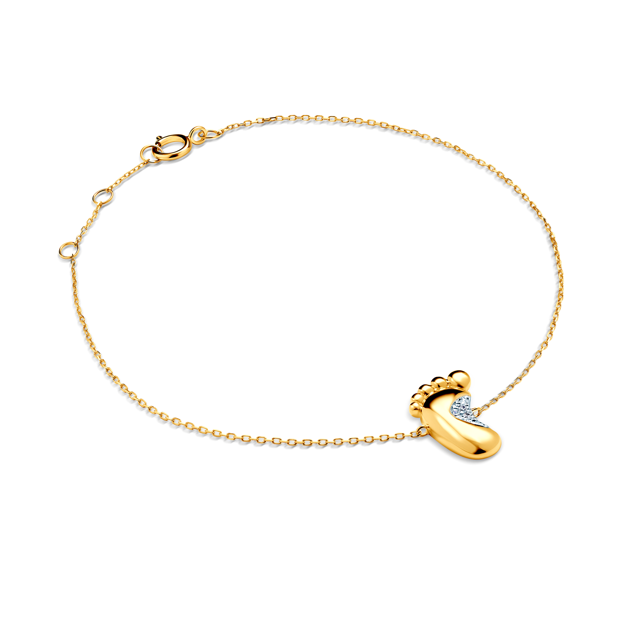 Brățară Celebrity amprentă aur 585 cu diamant alb 18 cm