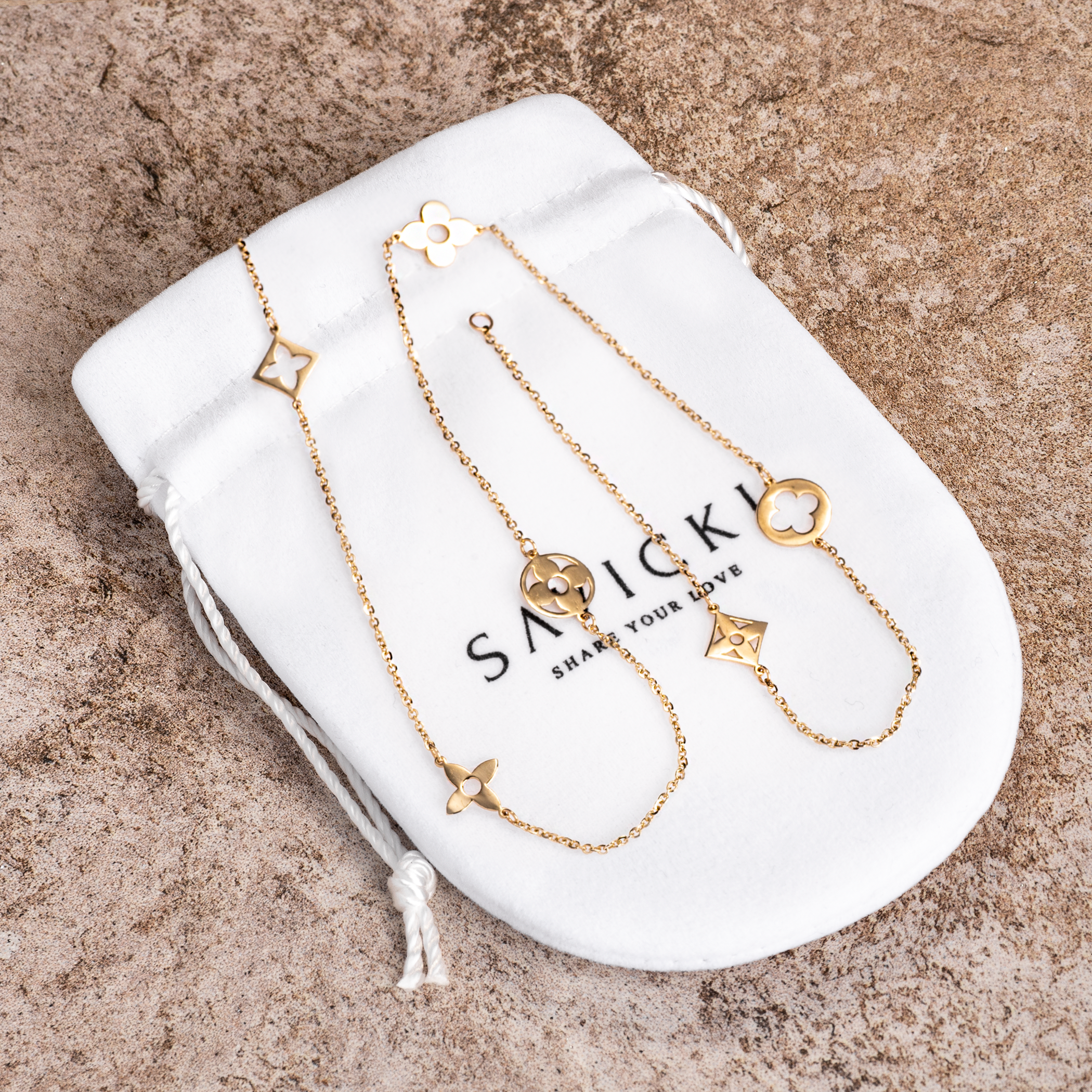 Halskette Blumen Savicki: Gold - 3