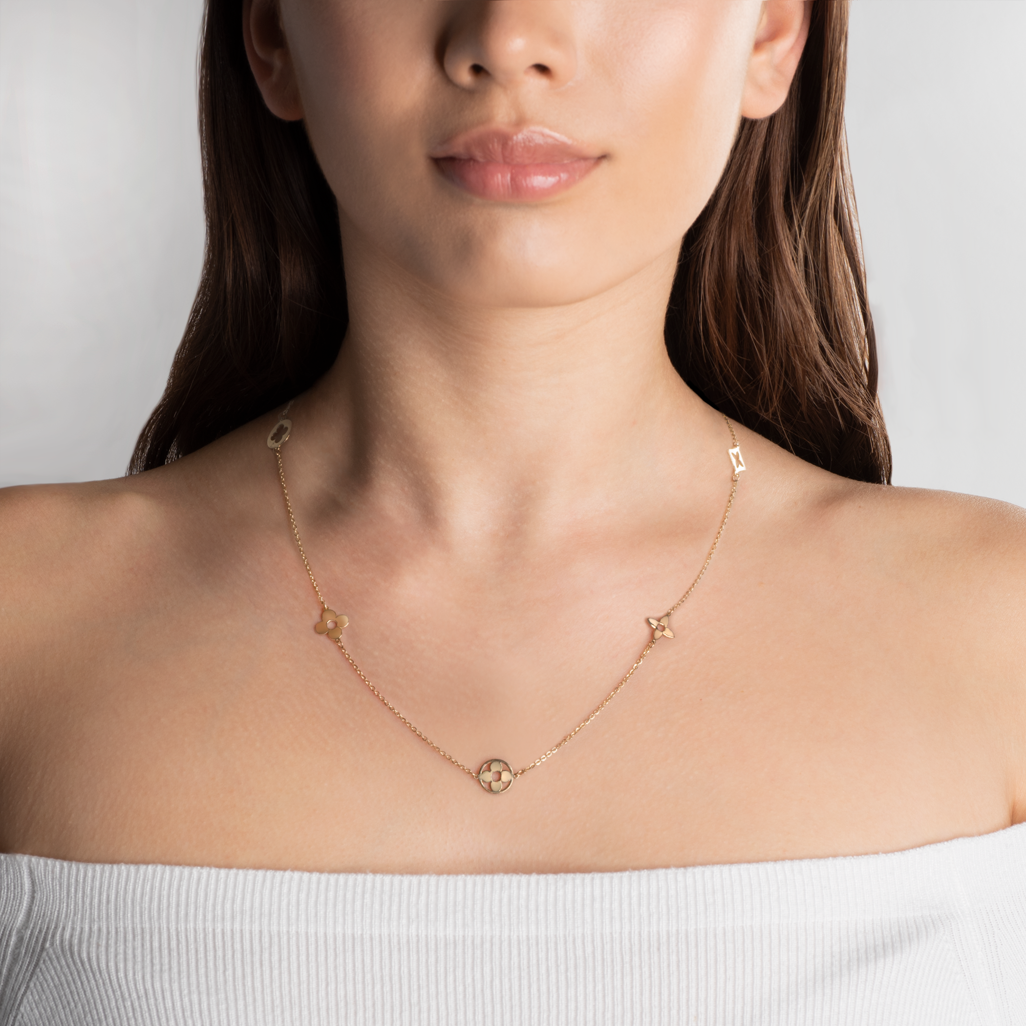 Halskette Blumen Savicki: Gold - 4