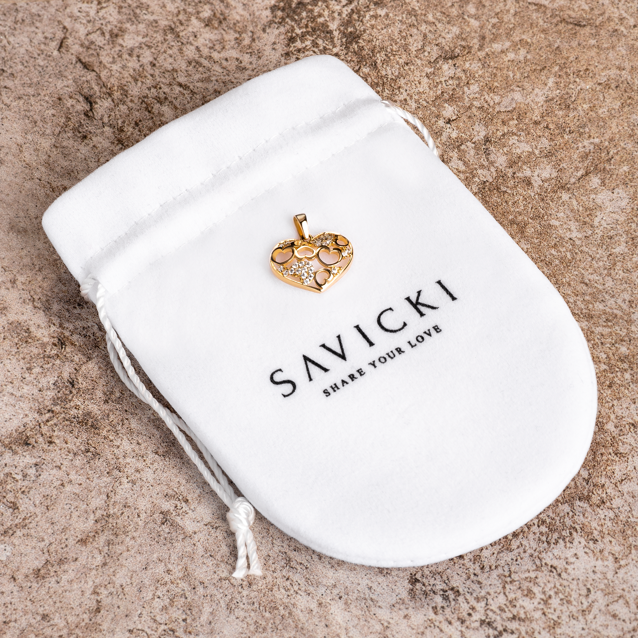 Anhänger Herz Savicki: Gold, Zirkonia - 3