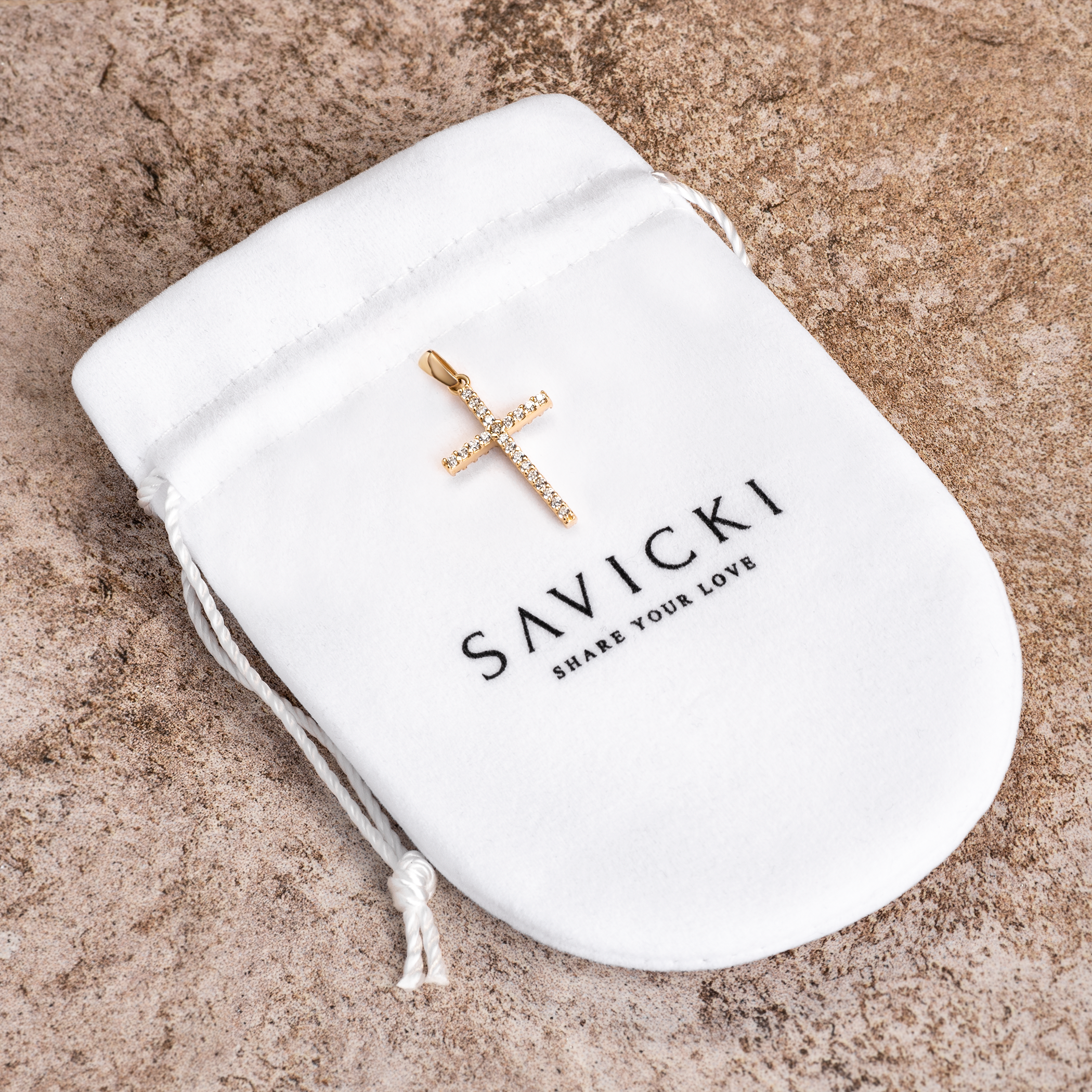 Anhänger Kreuz Savicki: Gold, Zirkonia - 3