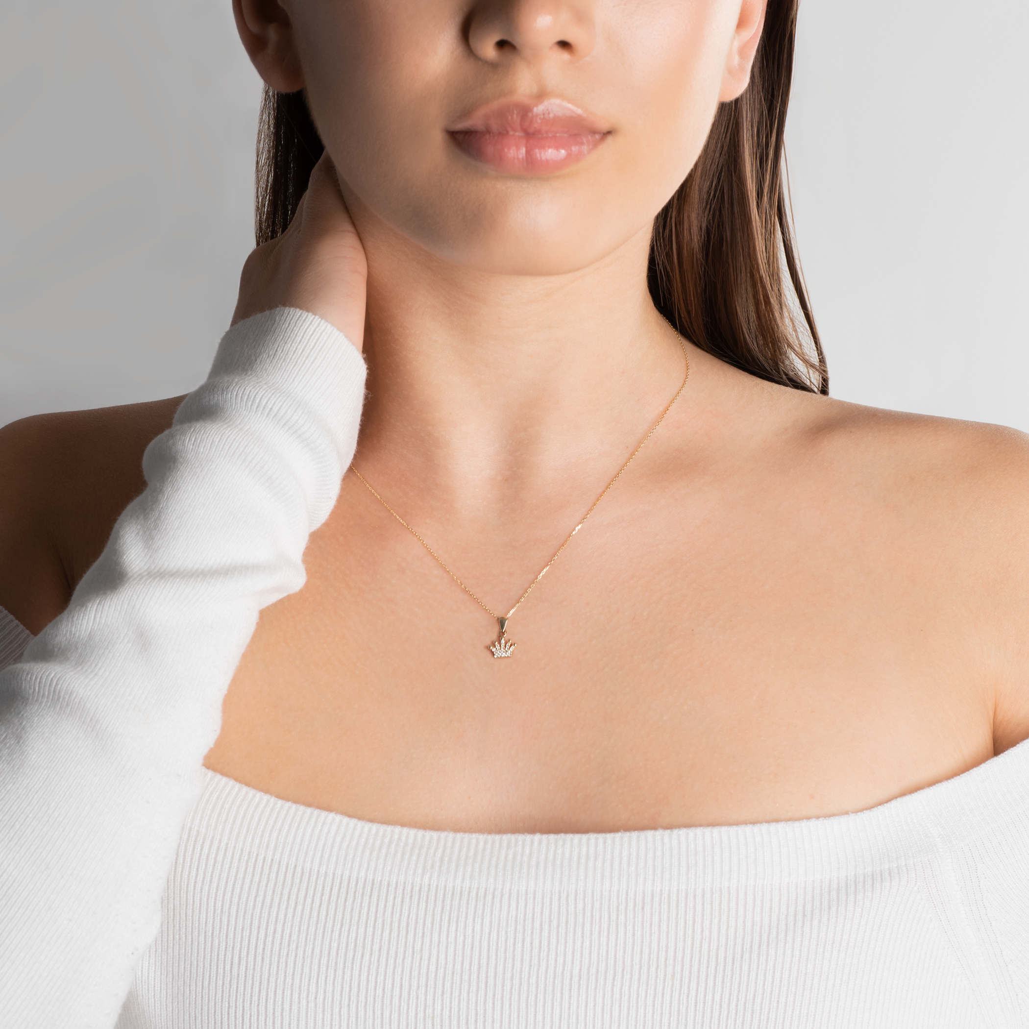 Zawieszka korona Savicki: złota, cyrkonie - 4