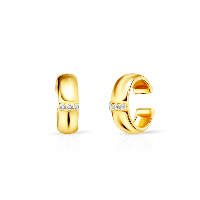 Náušnice SAVICKI: pozlacené stříbro, zirkony