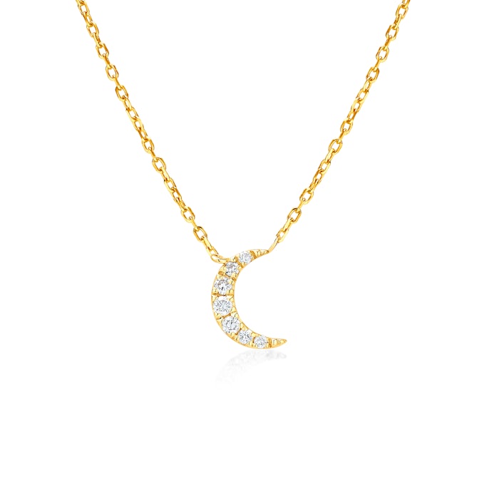 Naszyjnik księżyc Savicki: złoty, diamenty