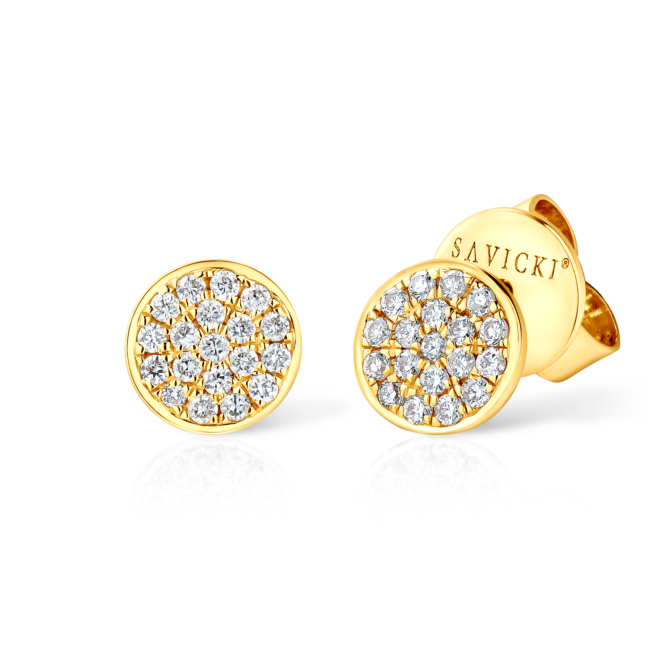Kolczyki koła Savicki: złote, diamenty