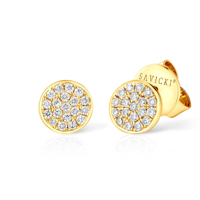 Savicki circle earrings: gold, diamonds
