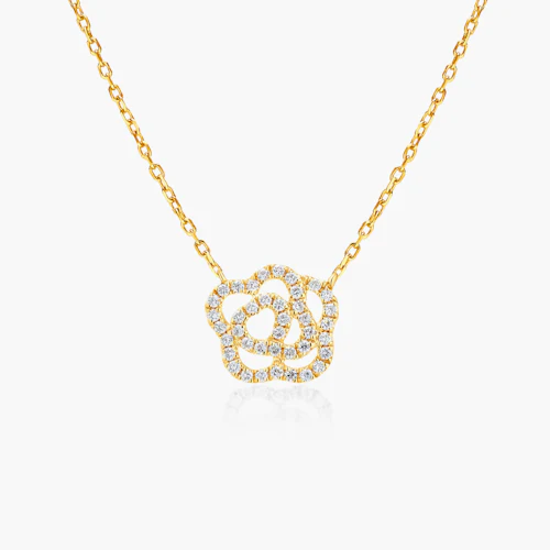 Naszyjnik złoty 375 z białymi diamentami 0.1ct 45 cm