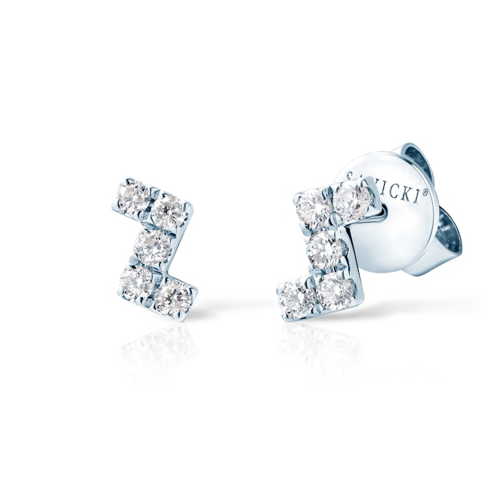 Savicki earrings: white gold, diamonds