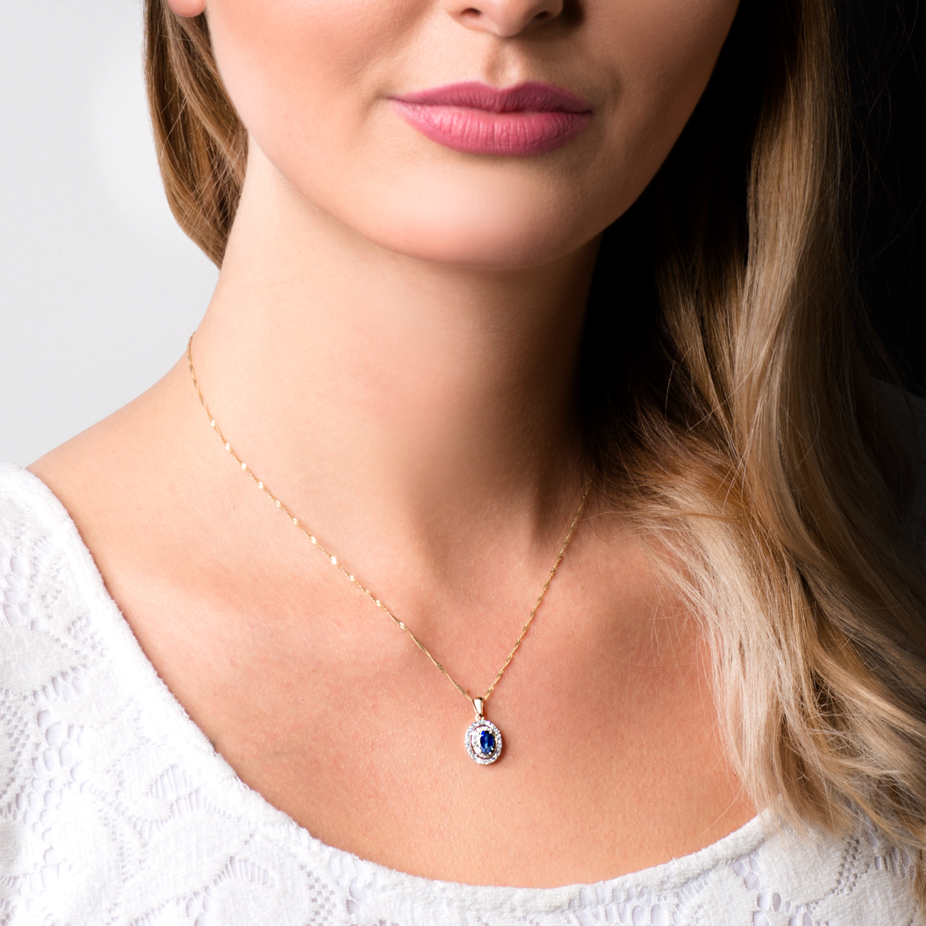 Zawieszka Savicki: złota, niebieski szafir, diamenty - 5