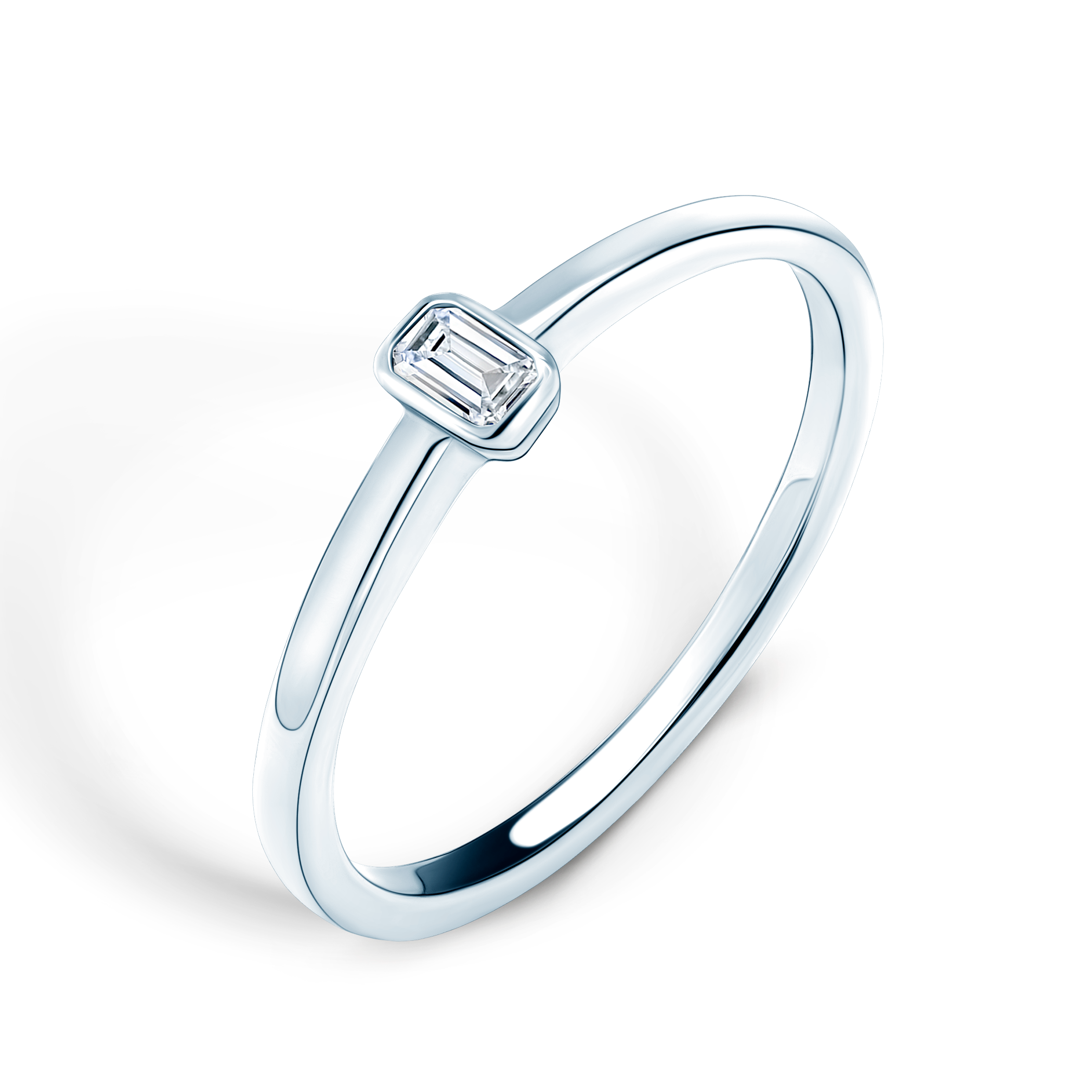 Verlobungsring Pure: Weißgold, Diamant