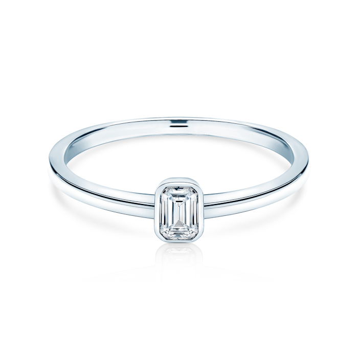 Zásnubný prsteň Pure: biele zlato, diamant