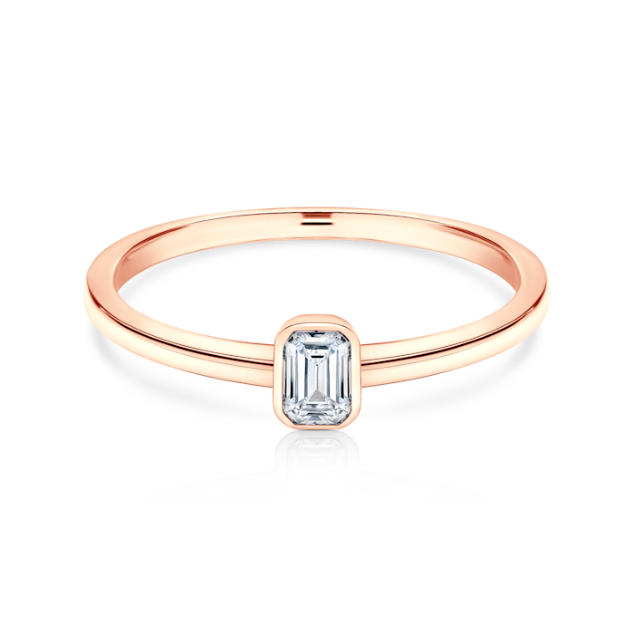 Zásnubní prsten Pure: růžové zlato, diamant