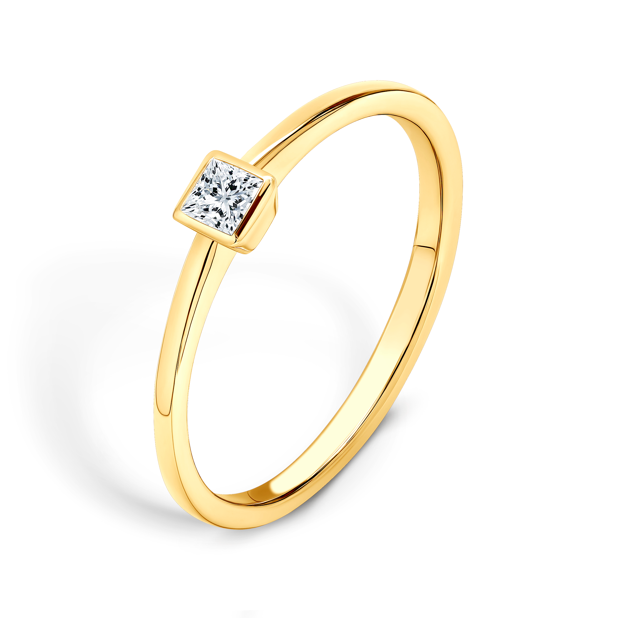 Verlobungsring Pure: Gelbgold, Diamant