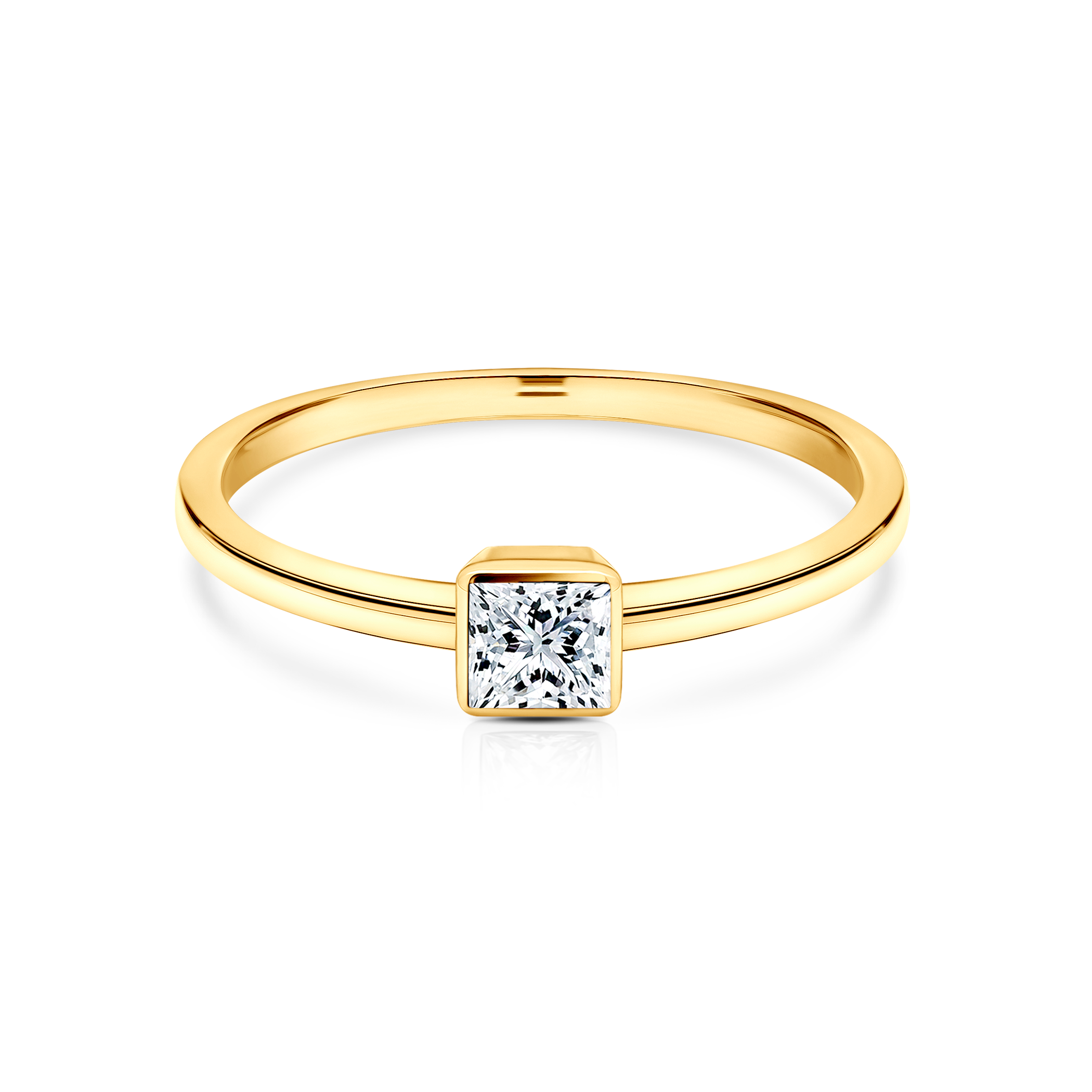 Zásnubní prsten Pure: žluté zlato, diamant