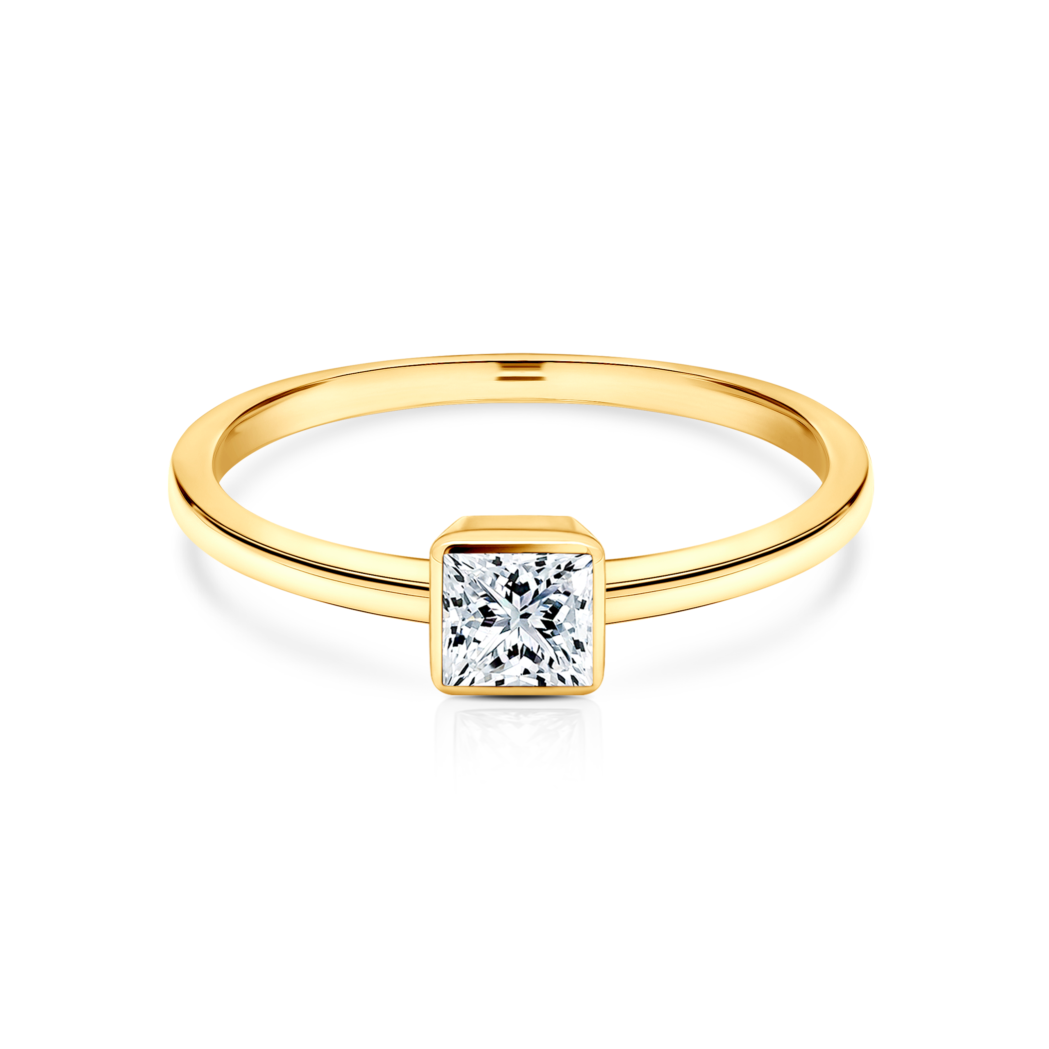 Zásnubní prsten Pure: žluté zlato, diamant