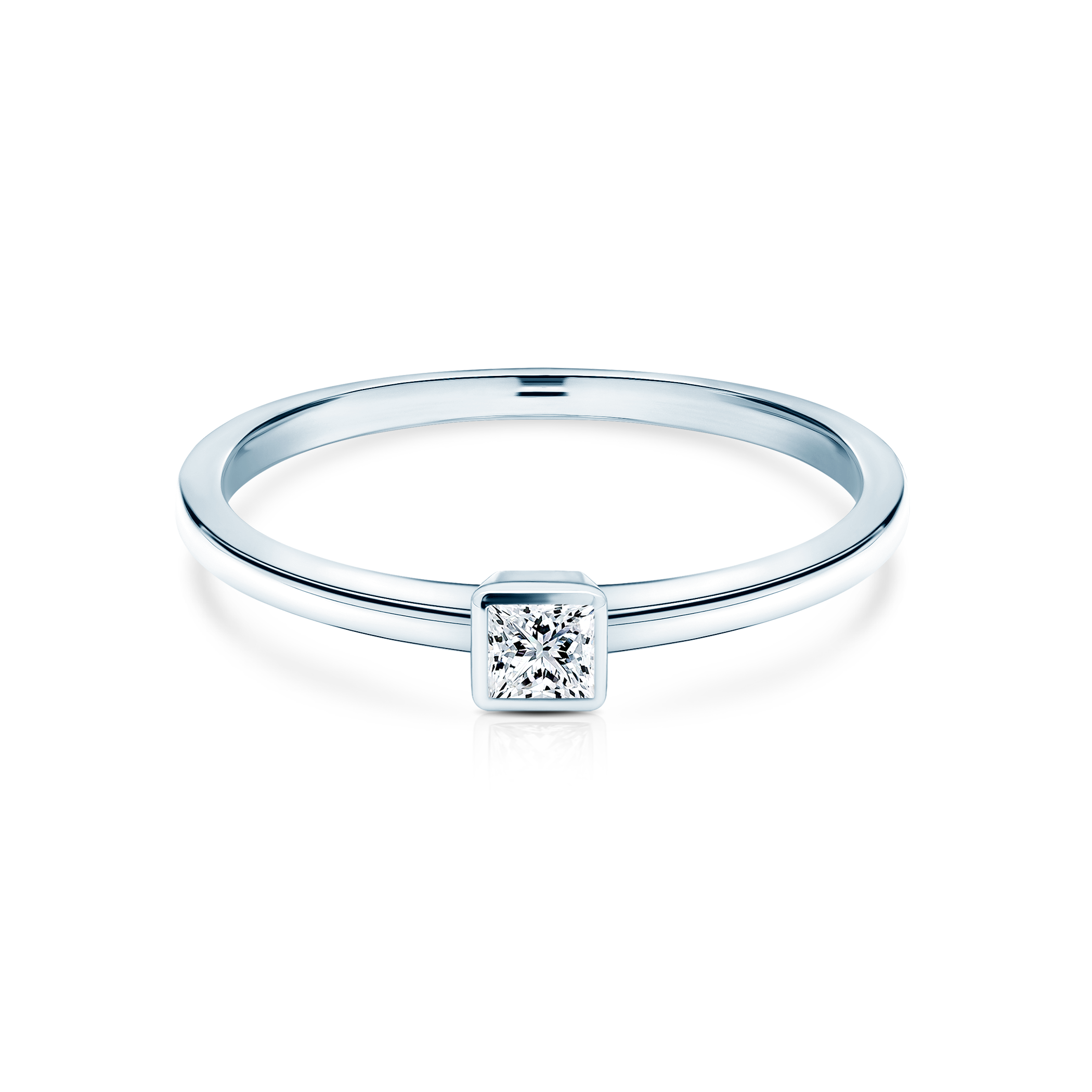 Zásnubní prsten Pure: bílé zlato, diamant