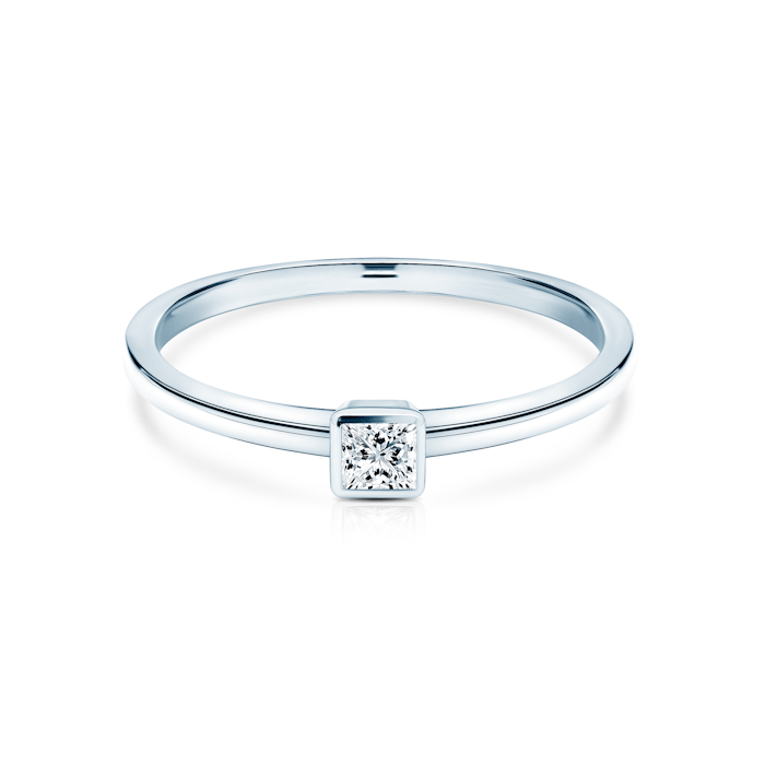 Zásnubný prsteň Pure: biele zlato, diamant