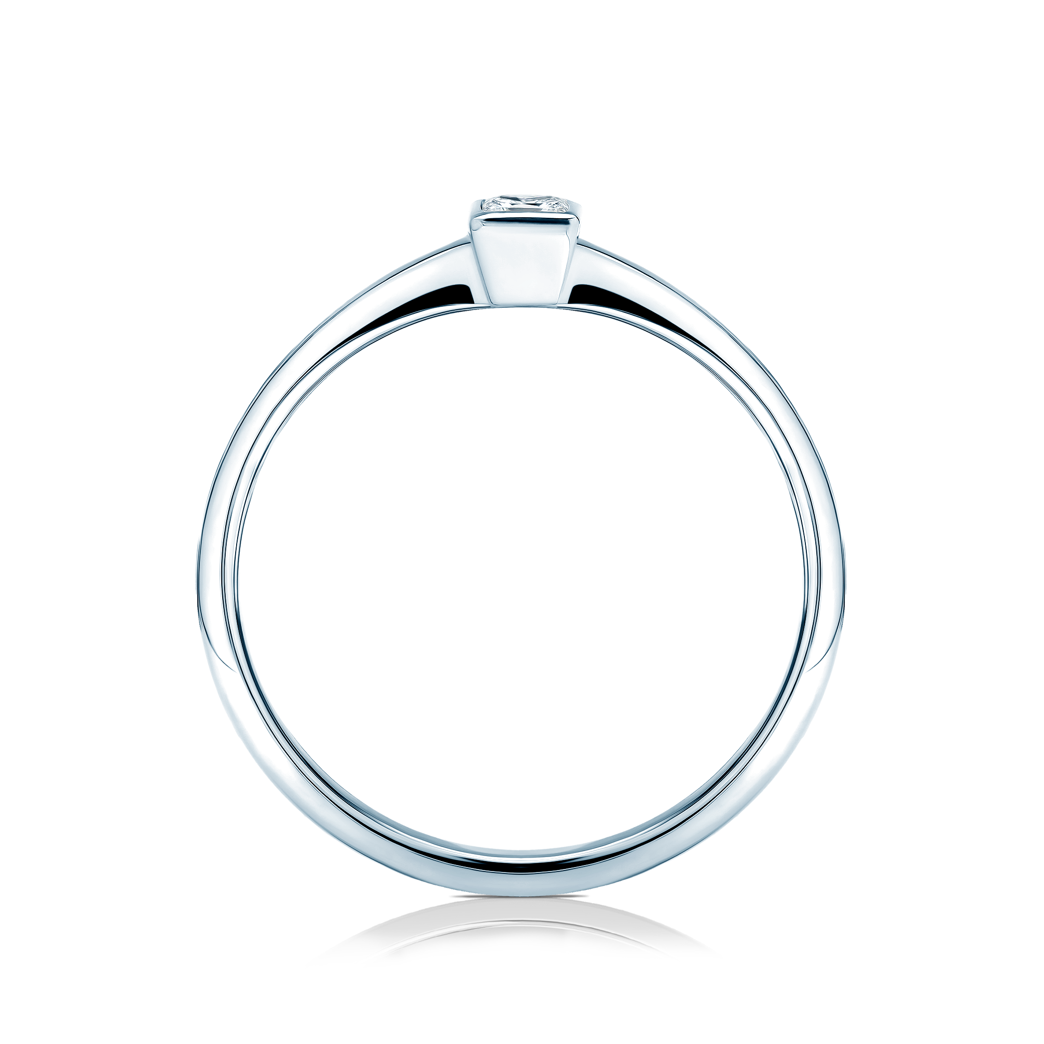 Pierścionek zaręczynowy Pure: białe złoto, diament w szlifie princessa