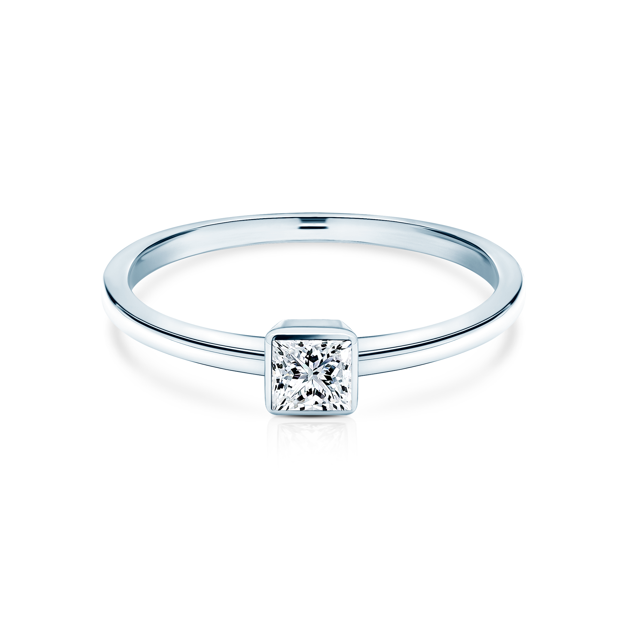 Zásnubní prsten Pure: bílé zlato, diamant