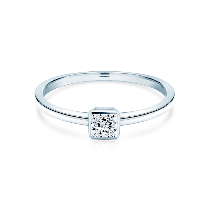 Zásnubní prsten Pure: bílé zlato, diamant