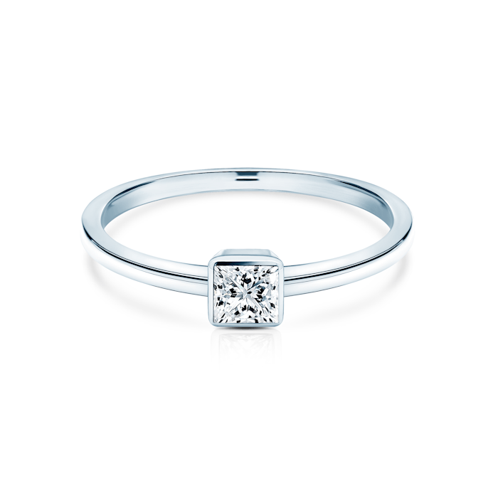 Zásnubní prsten Pure: bílé zlato, diamant