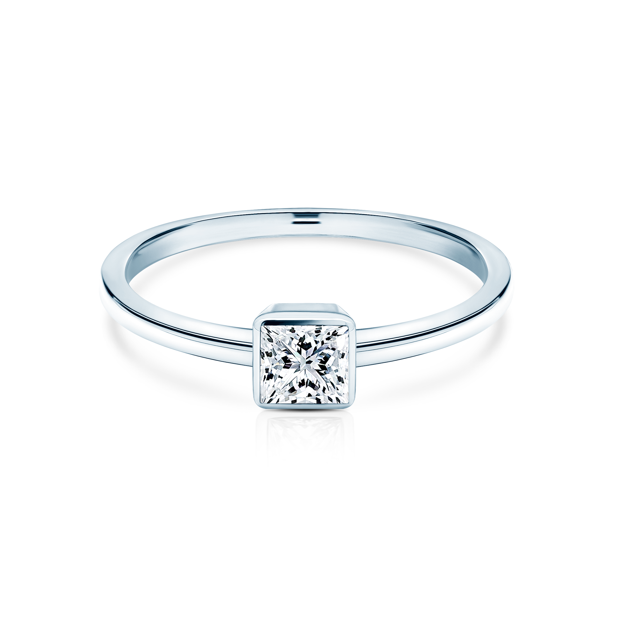 Zásnubní prsten Pure: bílé zlato, diamant