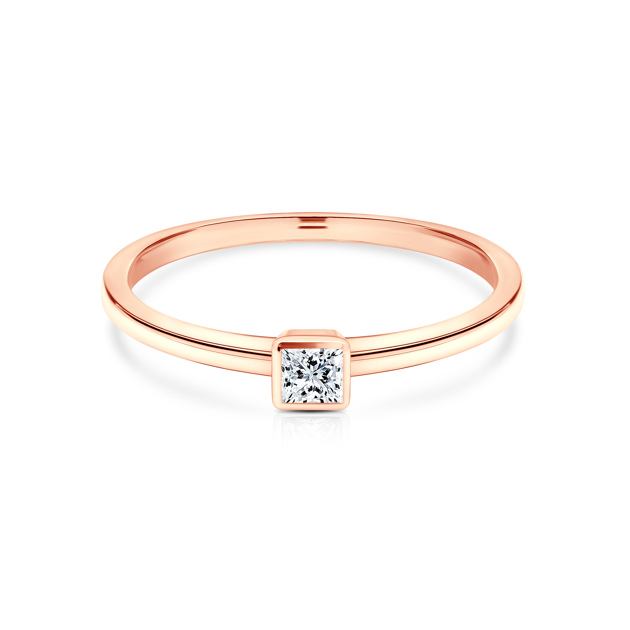 Zásnubní prsten Pure: růžové zlato, diamant