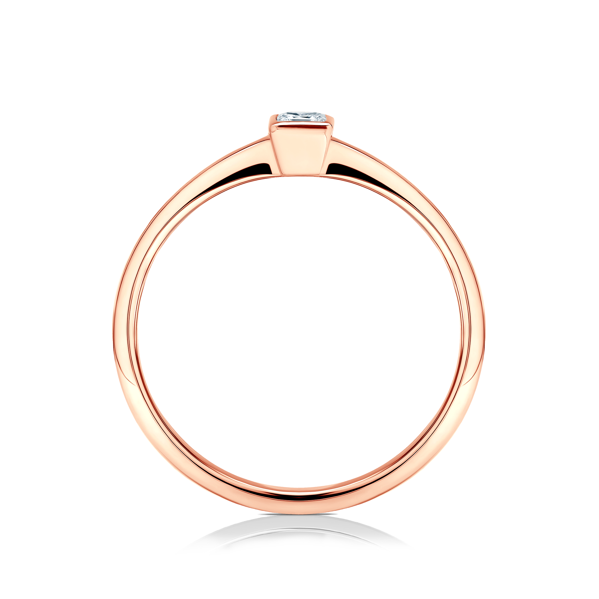 Pierścionek zaręczynowy Pure: różowe złoto, diament w szlifie princessa