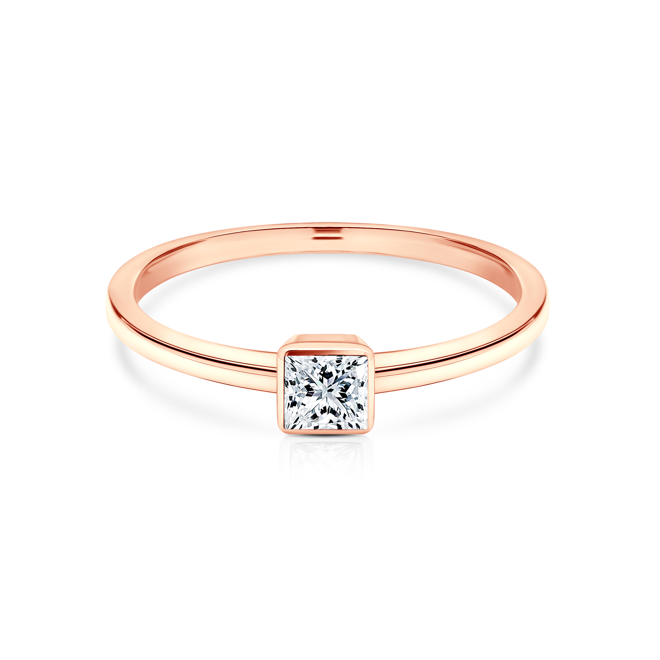 Zásnubní prsten Pure: růžové zlato, diamant