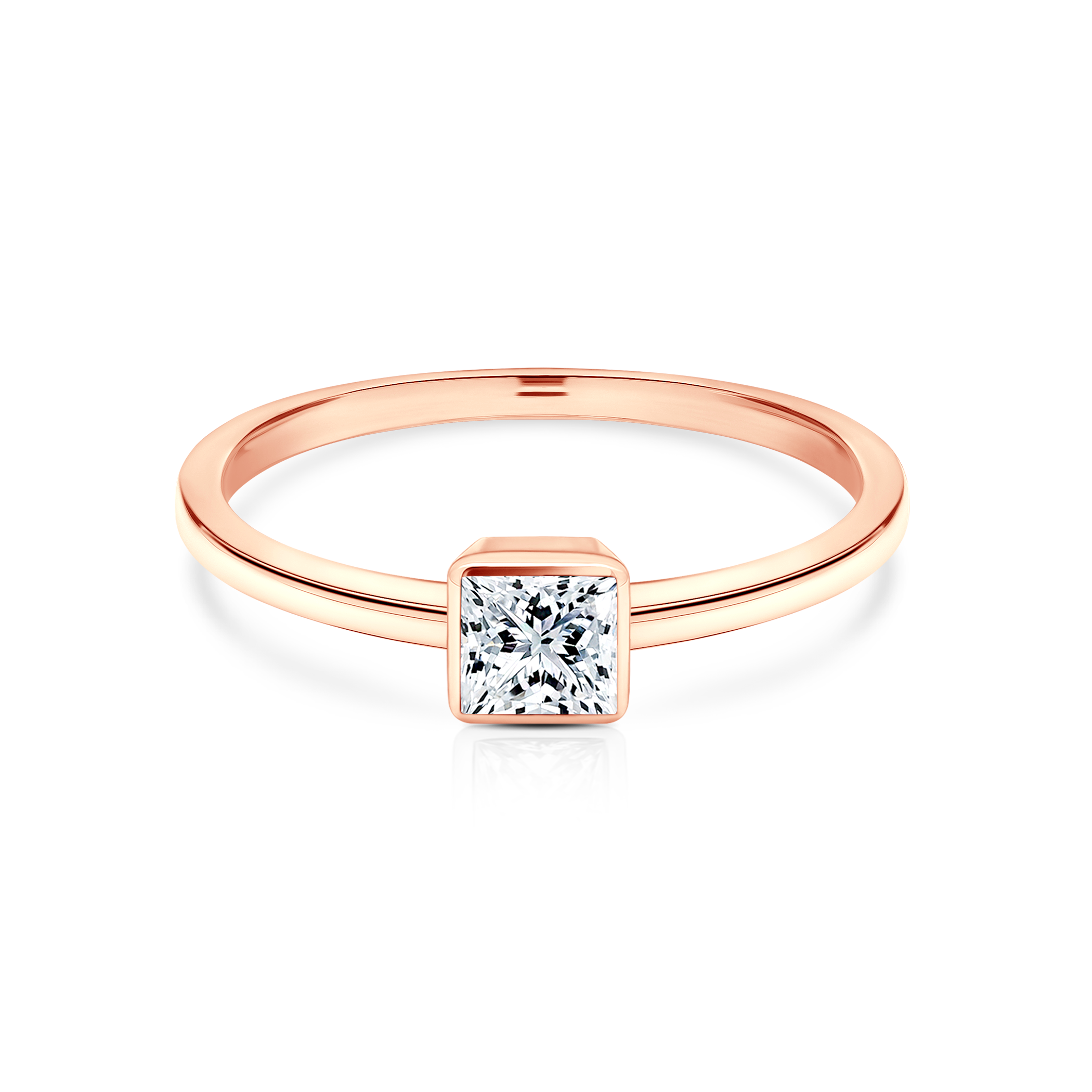 Zásnubní prsten Pure: růžové zlato, diamant