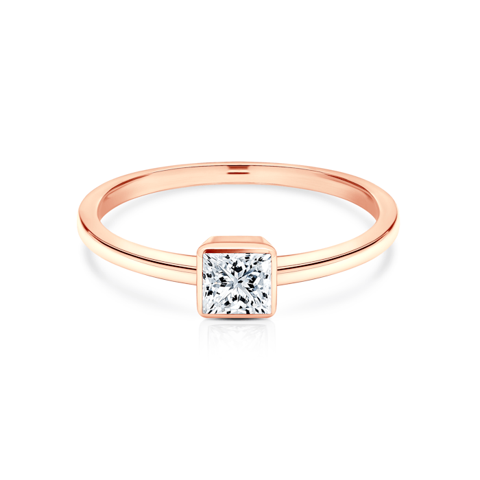 Zásnubní prsten Pure: růžové zlato, diamant