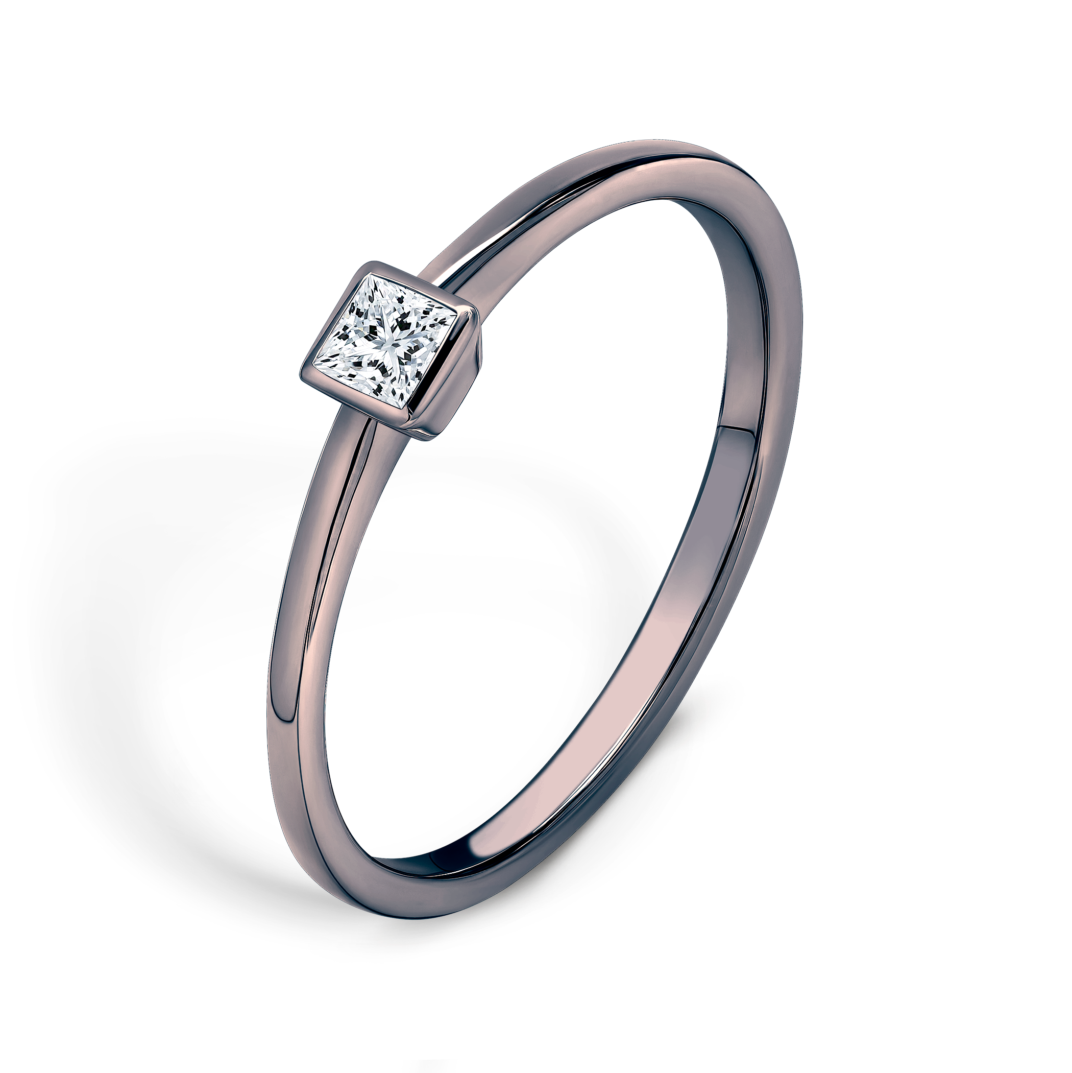 Verlobungsring Pure: Schwarzes Gold, Diamant