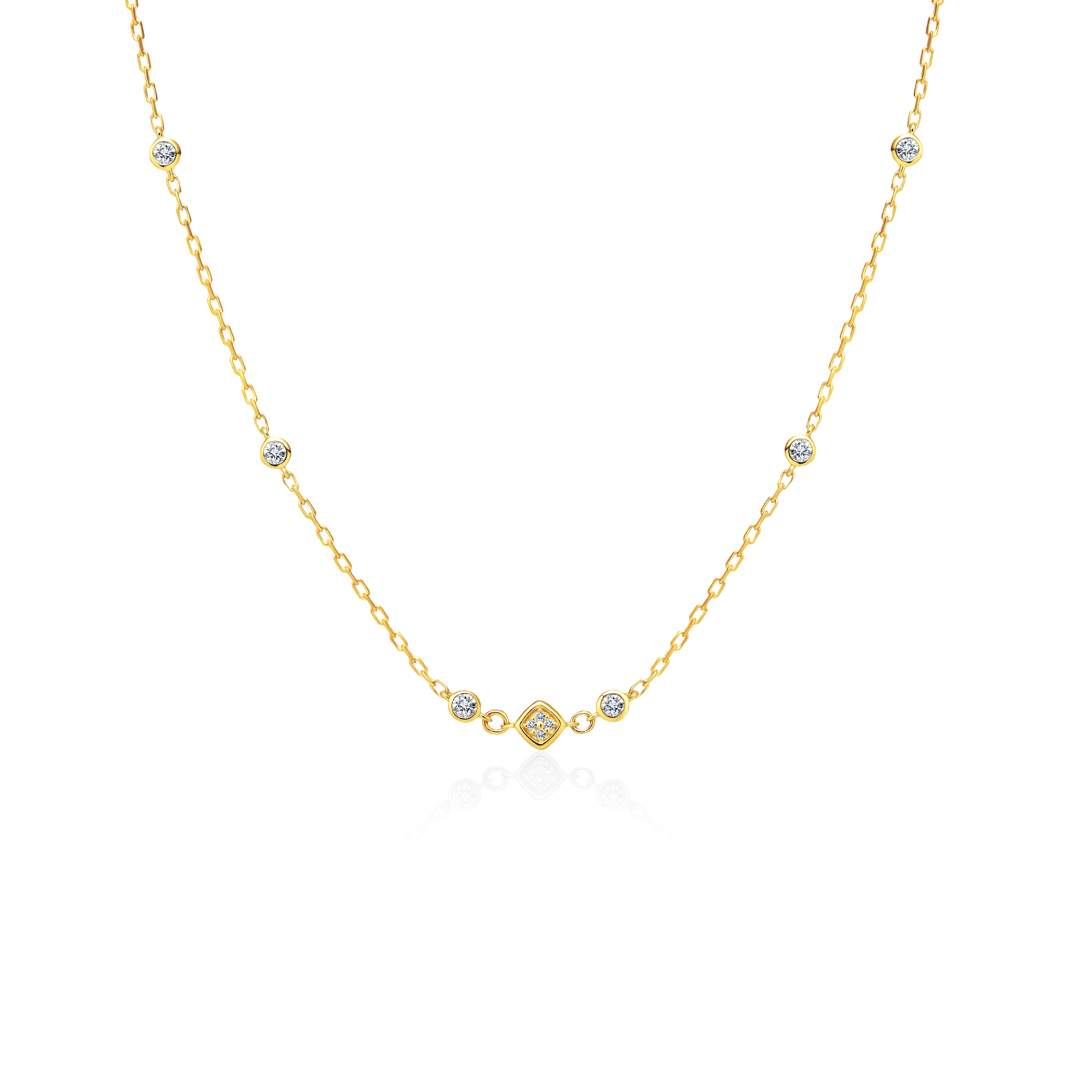 Naszyjnik Savicki: złoty, diamenty