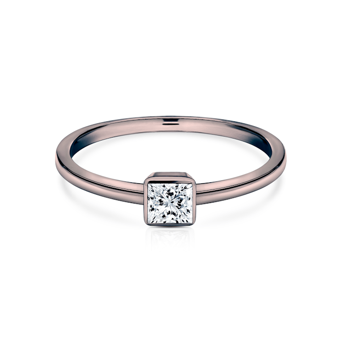 Zásnubný prsteň Pure: čierne zlato, diamant