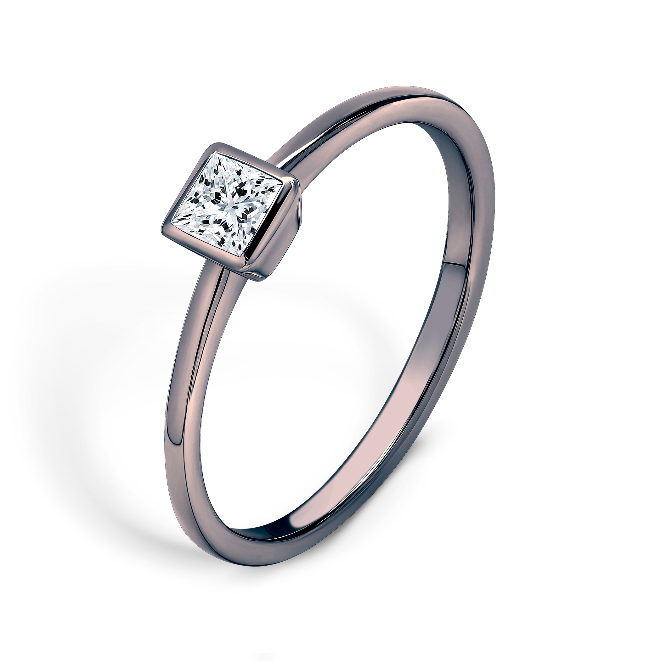 Verlobungsring Pure: Schwarzes Gold, Diamant