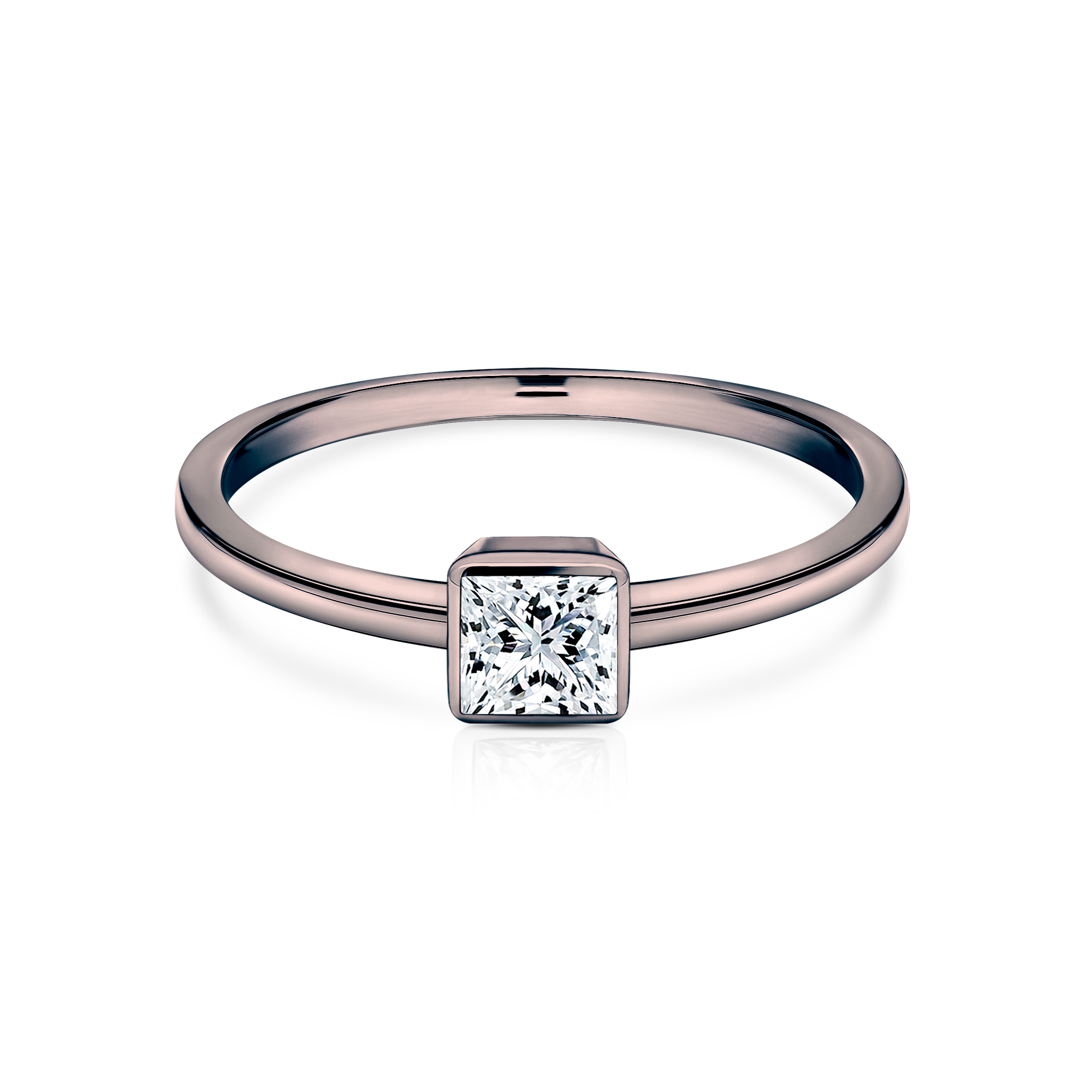 Zásnubní prsten Pure: černé zlato, diamant