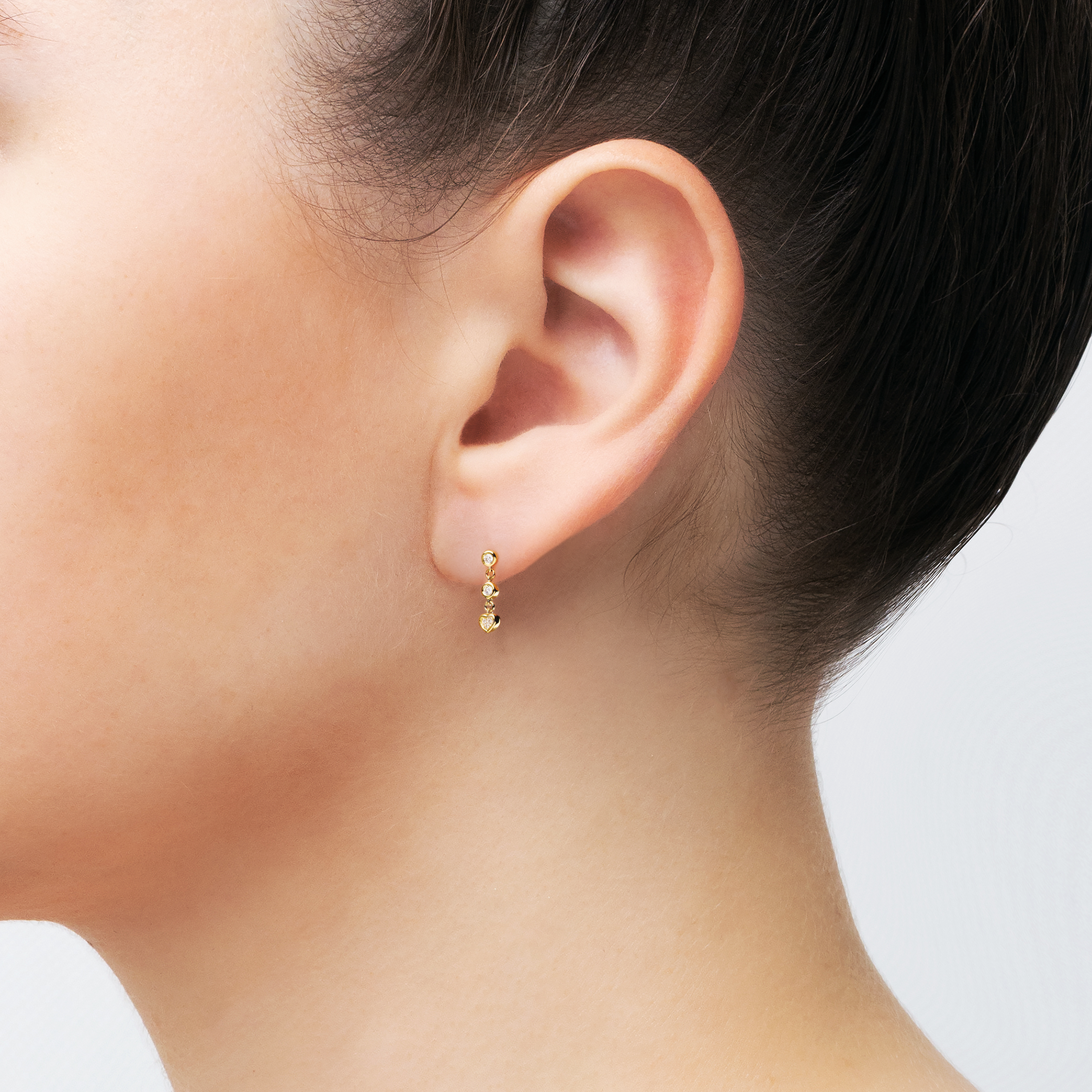 Ohrringe Savicki Herz: Gold, Diamanten