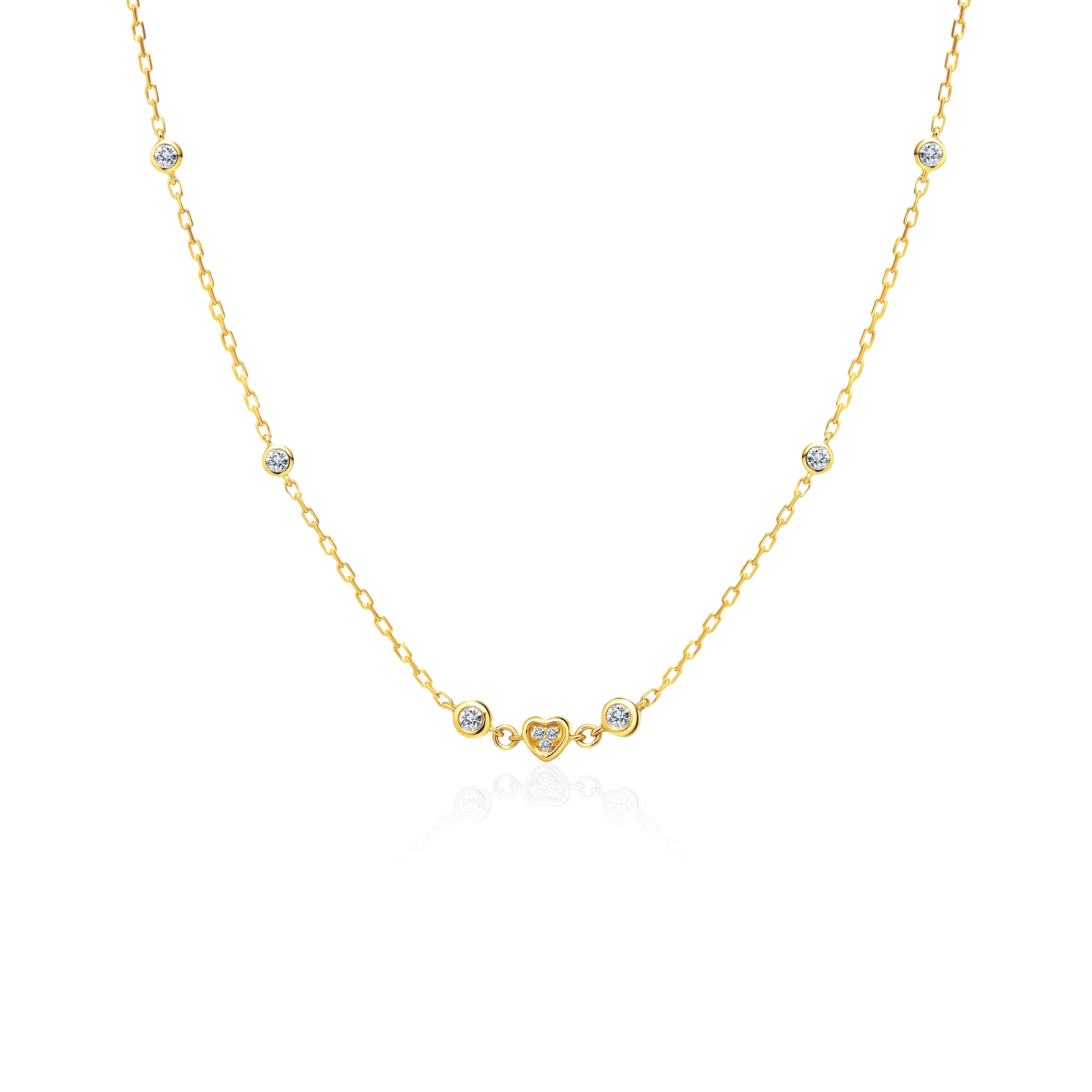 Naszyjnik serce Savicki: złoty, diamenty