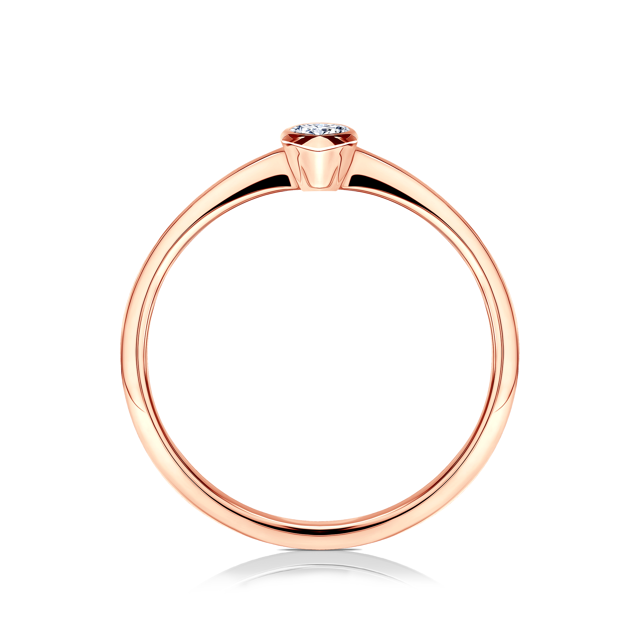 Pierścionek zaręczynowy Pure: różowe złoto, diament w szlifie łezka - 3