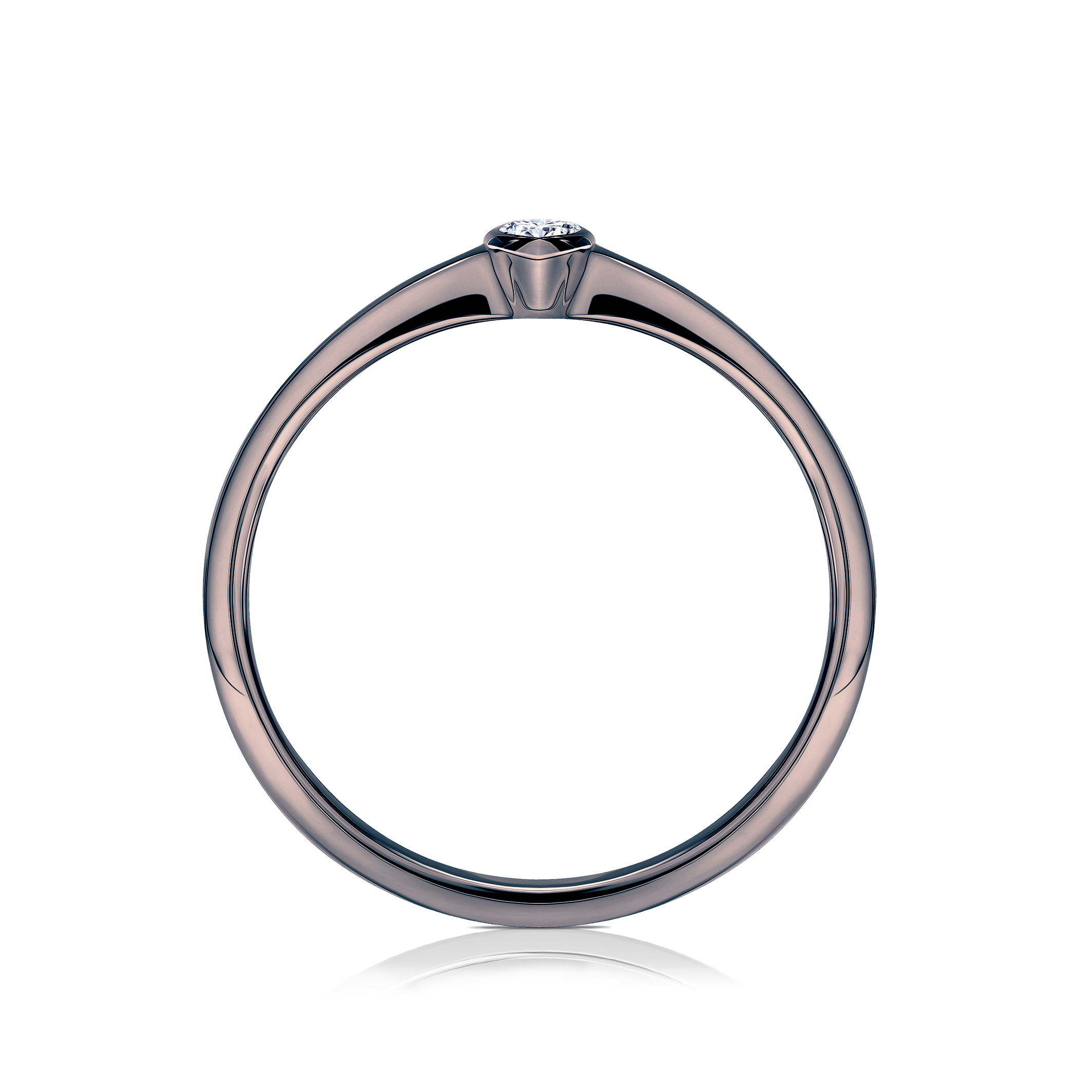 Pierścionek zaręczynowy Pure: czarne złoto, diament w szlifie łezka - 3